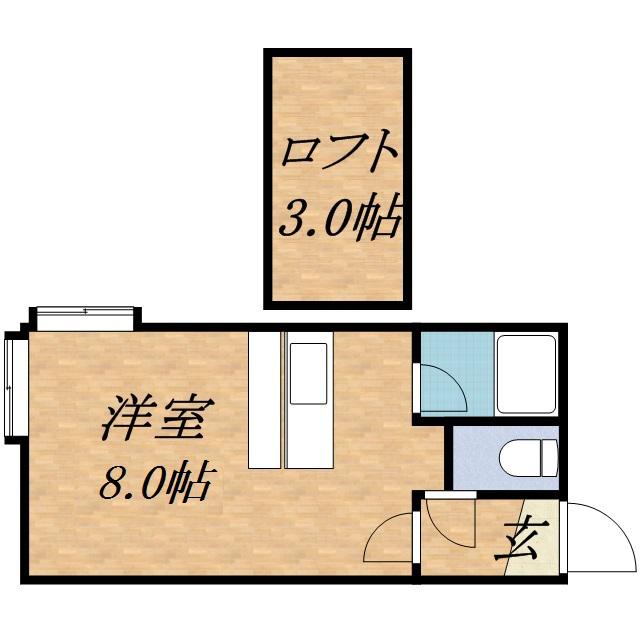 ラピス麻生(1K/2階)の間取り写真