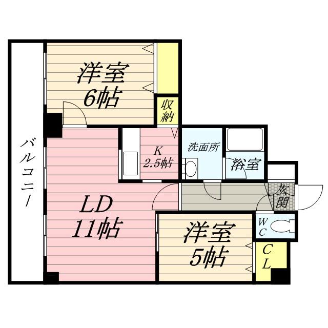 FITビル(1LDK/2階)の間取り写真