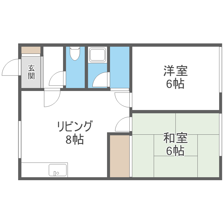 コーポスワン(2DK/2階)の間取り写真