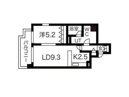 コートドラセナ(1LDK/6階)の間取り写真