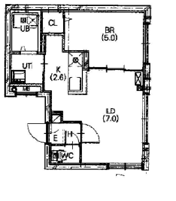 ヴィエルジュ北13条(1LDK/1階)の間取り写真