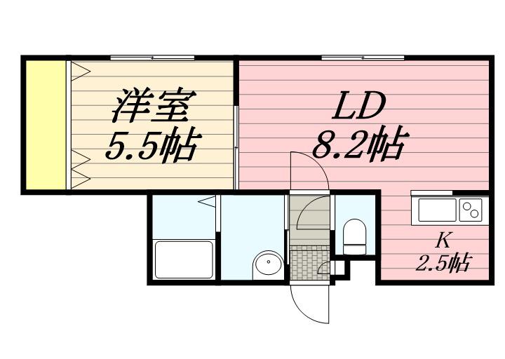 DOLCE VITA(1LDK/2階)の間取り写真