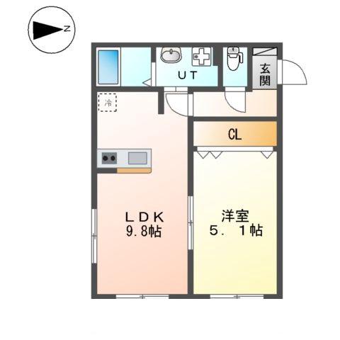 CHISE(1LDK/1階)の間取り写真