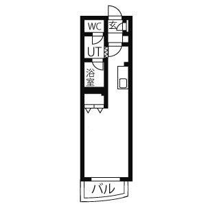 東洋ハイツA(1K/4階)の間取り写真