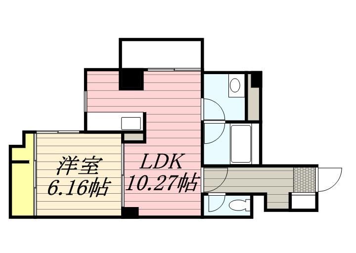 エスポワール204(1LDK/2階)の間取り写真