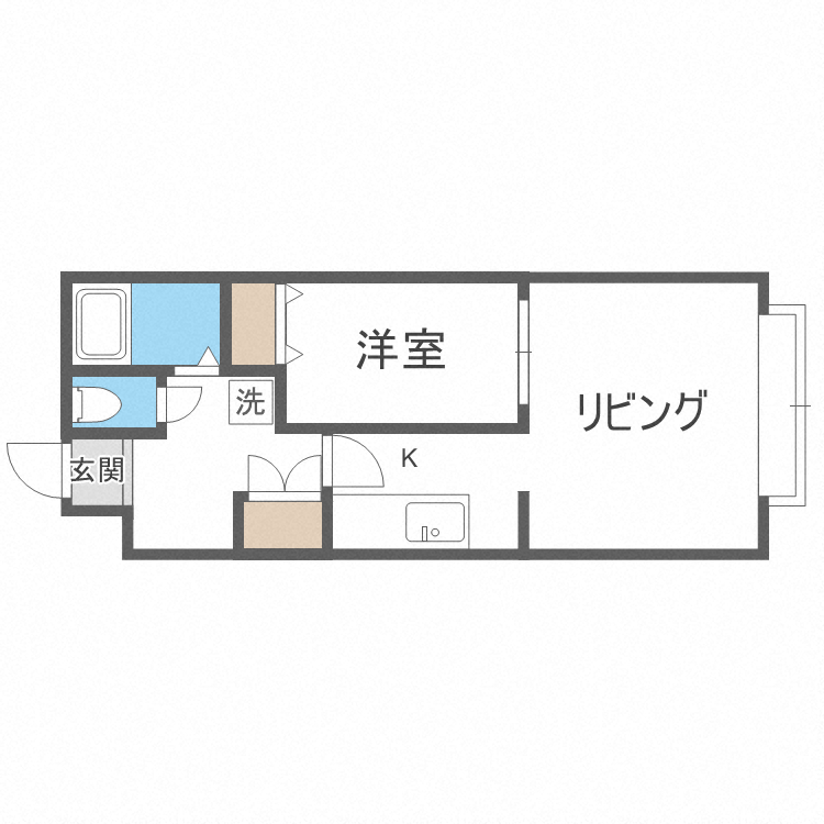 ノースグランデ30(1LDK/4階)の間取り写真