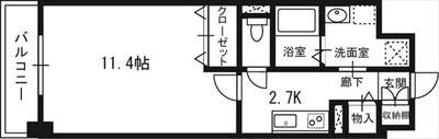 S-FORT札幌N15(1K/7階)の間取り写真