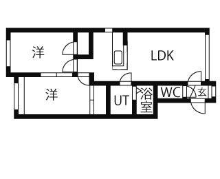 イーストハイム(2LDK/2階)の間取り写真