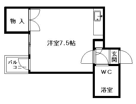 第5松井ビル(ワンルーム/2階)の間取り写真