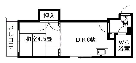 第5松井ビル(1DK/5階)の間取り写真