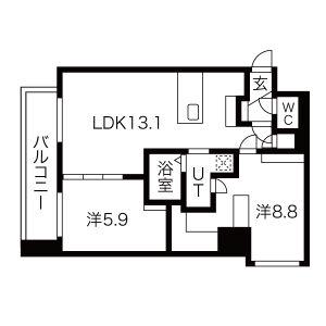 スペチアーレ札幌東(2LDK/10階)の間取り写真