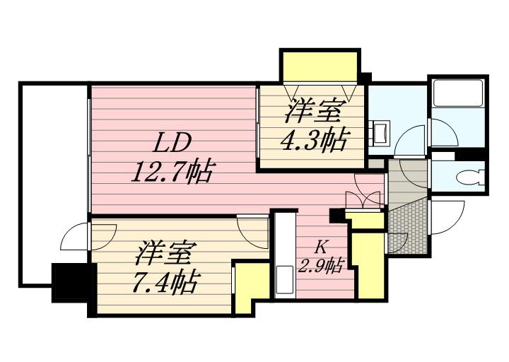 プレミスト札幌ターミナルタワー(2LDK/10階)の間取り写真