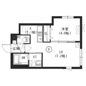 テラスケヤキ(1LDK/3階)の間取り写真