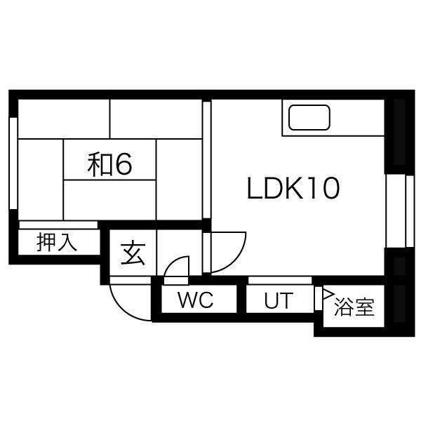 リバーサイド新川(1LDK/2階)の間取り写真