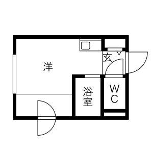 ゲストハウス・花川(1K/2階)の間取り写真