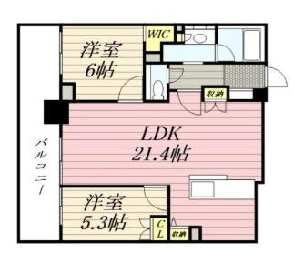 ザ・グランアルト札幌 苗穂ステーションタワー(2LDK/16階)の間取り写真