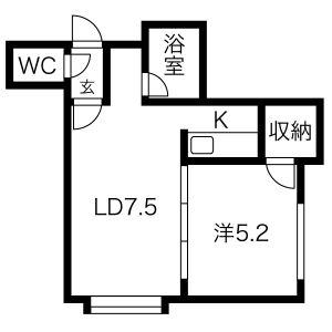 アンファン47(1LDK/3階)の間取り写真