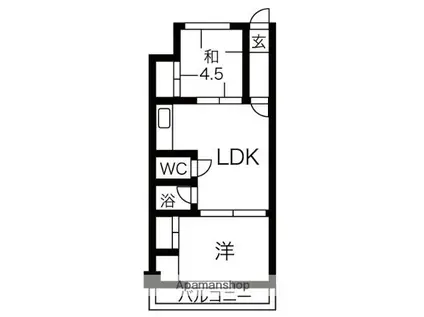 石橋ハイツI(2LDK/7階)の間取り写真