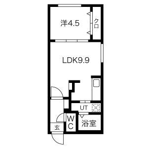 CHERISIS元町(1LDK/4階)の間取り写真