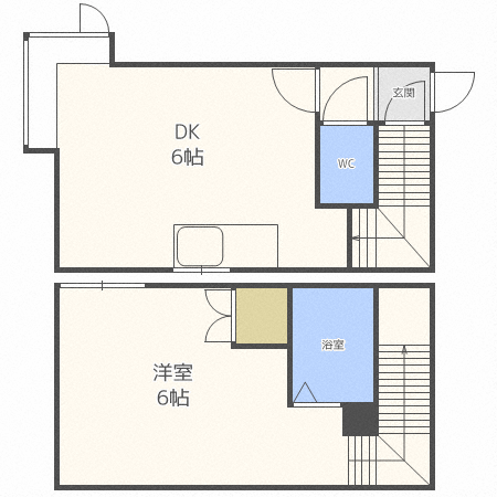 クリエイト北28条 II(1DK/2階)の間取り写真