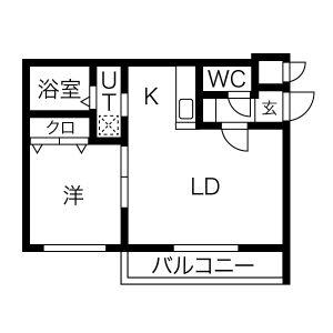 MTガーデン北28条(1LDK/2階)の間取り写真