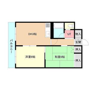 フレクション麻生(2DK/1階)の間取り写真