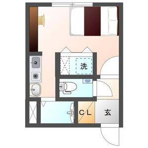 SAKURA239(1K/1階)の間取り写真