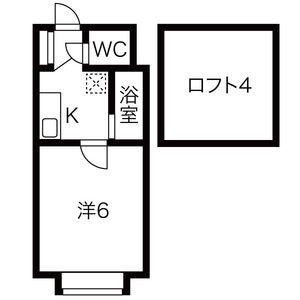 アップルハウス北34条Ⅱ(1K/1階)の間取り写真