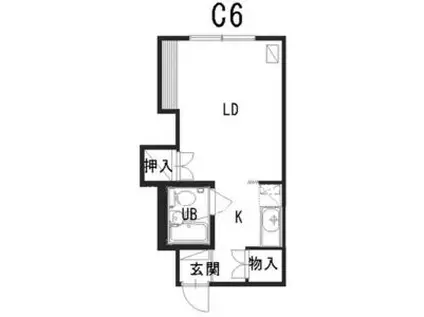 メゾン北斗男子専用学生会館(1K/4階)の間取り写真