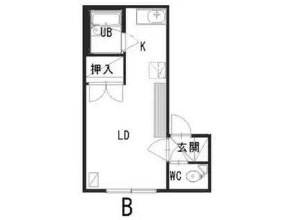 メゾン北斗男子専用学生会館(1K/1階)の間取り写真