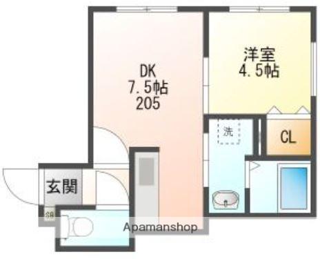 レグルス(1DK/3階)の間取り写真