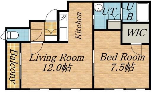 ステラ円山北町(1LDK/1階)の間取り写真