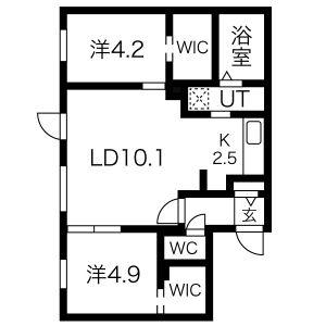 NOVA北円山(2LDK/3階)の間取り写真