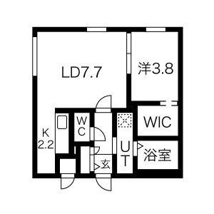 BELLISSIMO MIYANOSAWA ベリッシモミヤノサ(1LDK/2階)の間取り写真