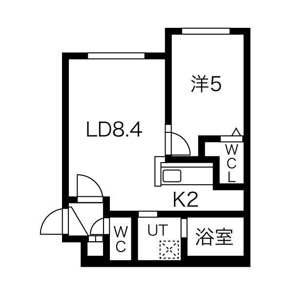 YS HOKUDAINISHI(1LDK/2階)の間取り写真