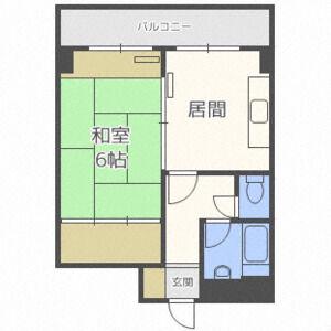 アルファスクエア北13条(1DK/7階)の間取り写真