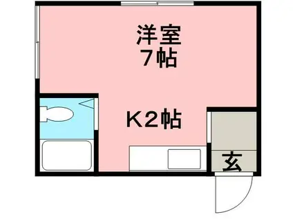 第1札幌ハイツ(1K/2階)の間取り写真