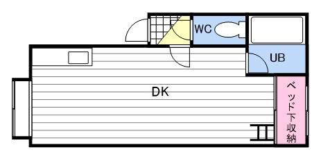 エビスパレス本町B(ワンルーム/2階)の間取り写真