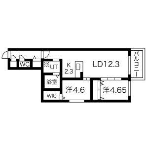 ポプラ館北大前(2LDK/3階)の間取り写真