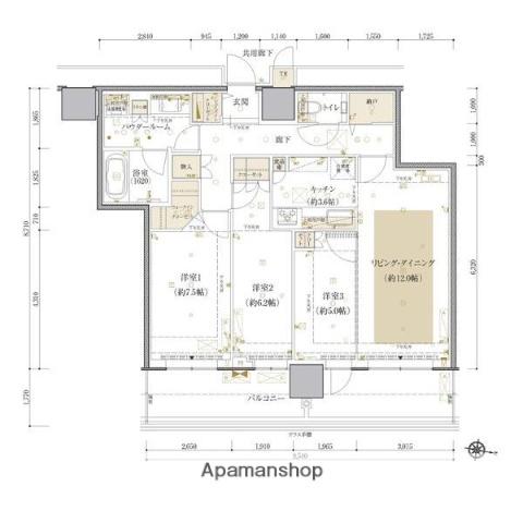 ONE札幌ステーションタワー(3LDK/43階)の間取り写真