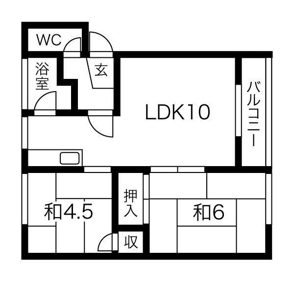 7条ハイツ(2LDK/2階)の間取り写真