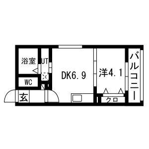 グランコンフォート札幌(1DK/4階)の間取り写真