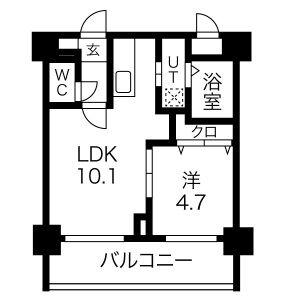 アーバンハウス北26条(1LDK/2階)の間取り写真