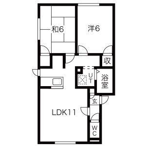 ハビタ45(2LDK/2階)の間取り写真