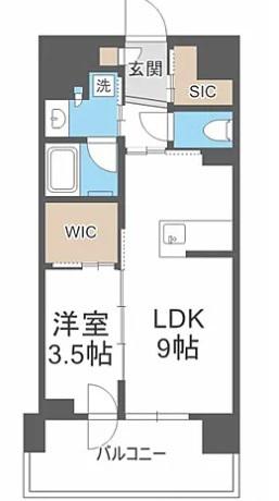 クリオ札幌グランクラス(1LDK/4階)の間取り写真