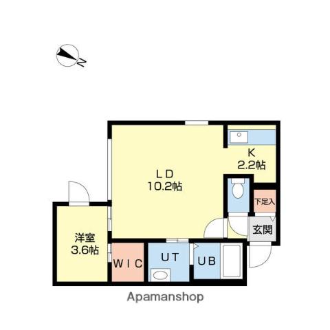 プログレス元町Ⅱ(1LDK/2階)の間取り写真