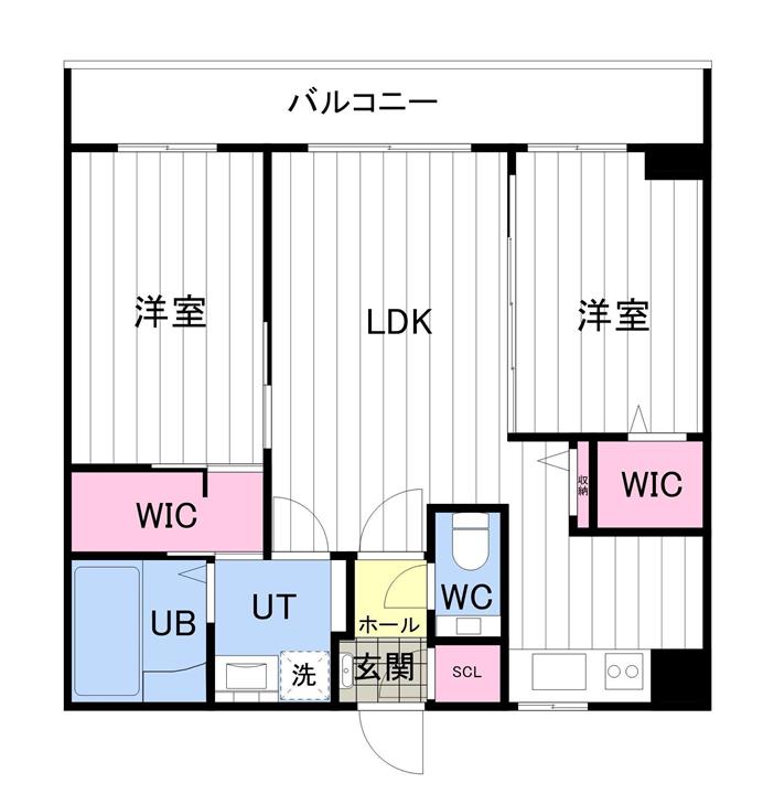 ONE YAMAHANA(2LDK/2階)の間取り写真