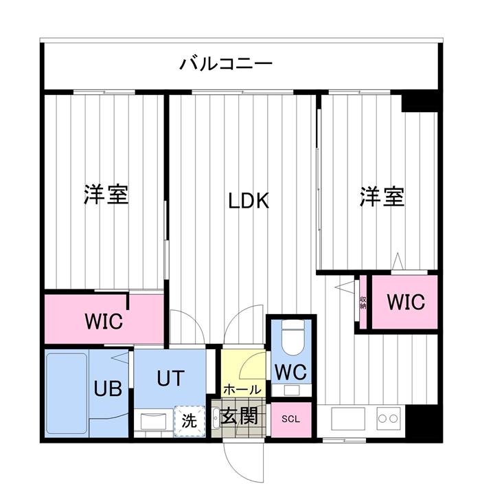 ONE YAMAHANA(2LDK/2階)の間取り写真