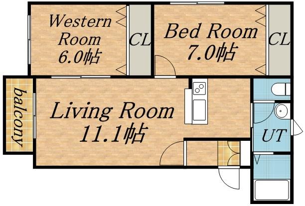 シャトルTH23(2LDK/2階)の間取り写真