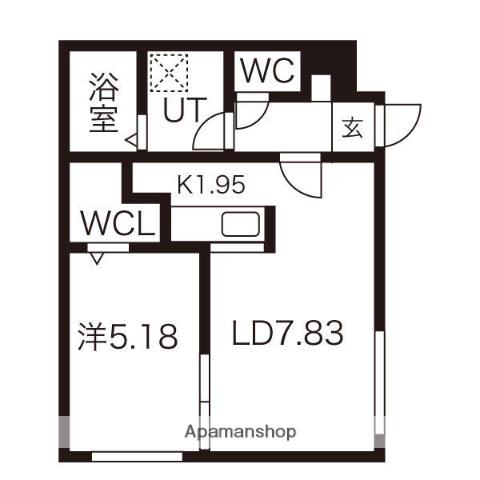 J-ECOA北27条(1LDK/4階)の間取り写真